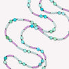 Zoomed in view of Turquoise Laredo midi necklace in pale blue.