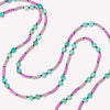 Zoomed in view of Turquoise Laredo midi necklace in plum.